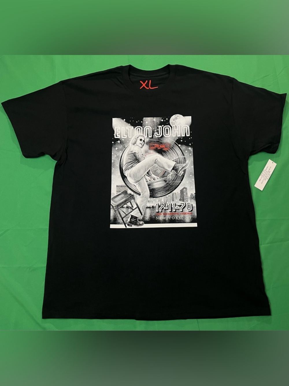 Elton John T-Shirt (Live On Air New York 17-11-70) A&R Recording Studio Tee